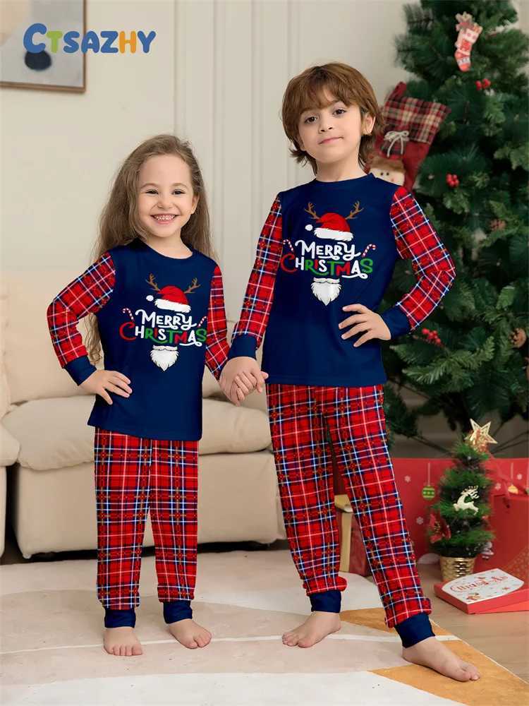 Christmas Family Matching Outfits Mom Dad Kids 2 Pieces Pajamas Set Baby Casual Loose Sleepwear Xmas Family Look Pyjamas L251021HDAB