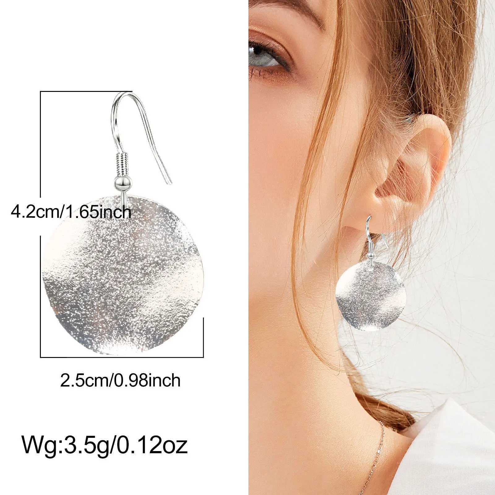 FTCY Irregular Round Drop Earrings for Women Simple Curved Frosted Allergy Resistant Piercing Earrings Jewelry J251021