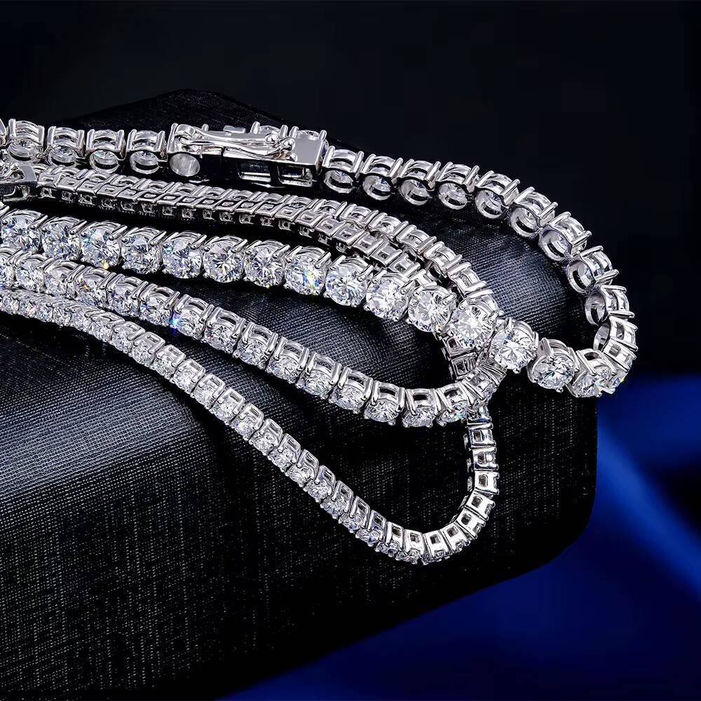 Wholesale Custom High End Mens Womens Hip Hop Iced Out Jewelry Real 14k White Gold D Vvs Lab Grown Diamond Tennis Bracelet