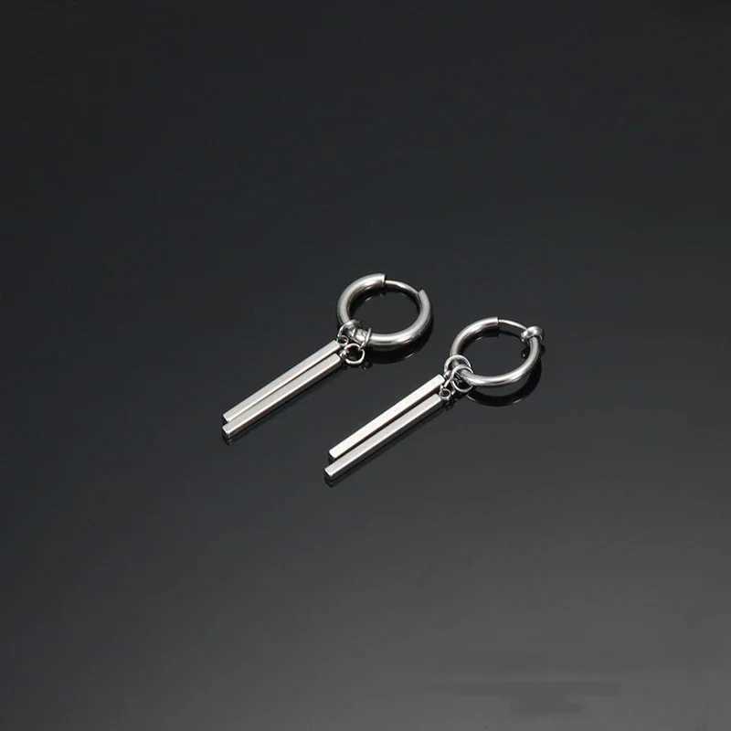 Jewelry Titanium Steel Punk Cool Men Women Ear Clip Stud Earrings Long Stick Pendant Fashion Hip Hop Drop Party Earring J2510211