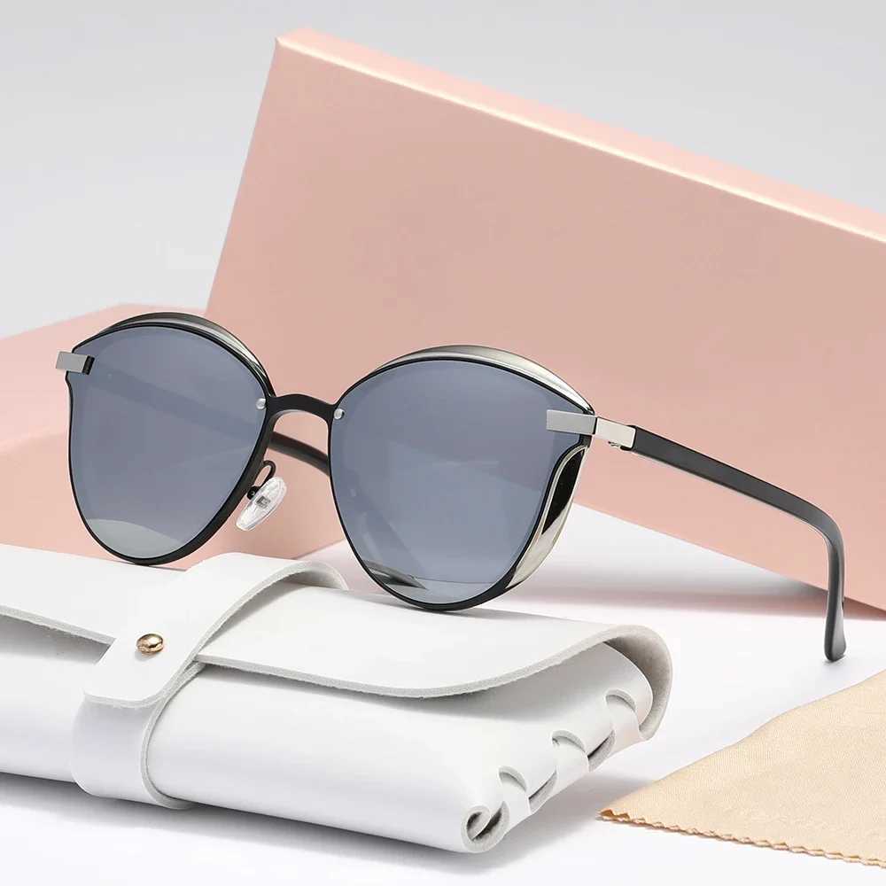 New Style Polarized Sunglasses For Women Catmore Round Sun Glass Ladies Woman Eyewear Accessory UVAB Protection J251114