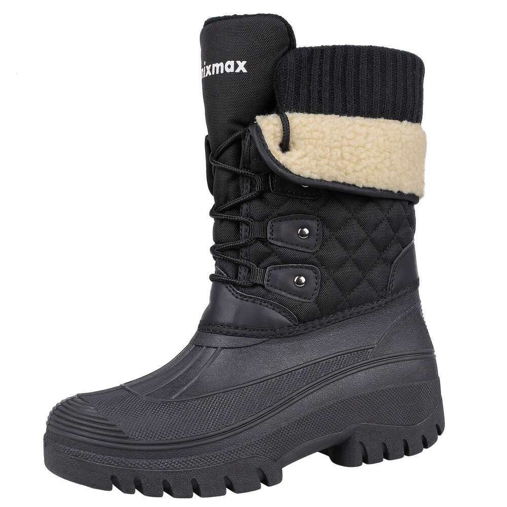 Warm Lined Knixmax Outdoor For Ladies | Non-Slip Boots With Upper - Winter Snow Season Shoes
