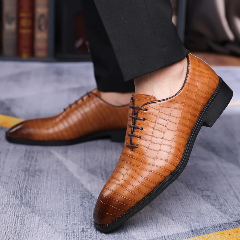 Mens Casual Business Formal Leather Oxfords Shoes Male Wedding Party Office Gentleman Shoes 251021