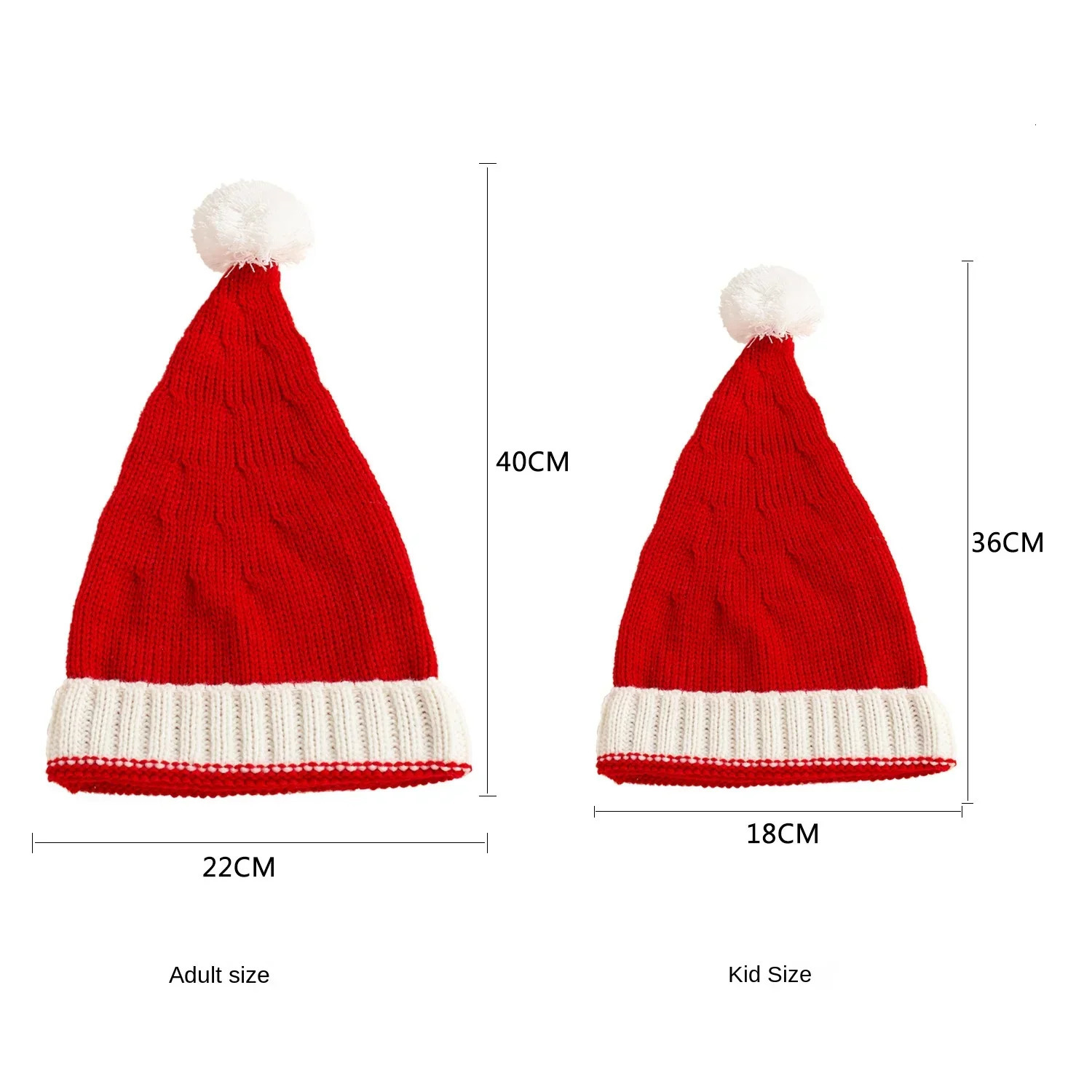 Christmas Knitted Hat Cute Pom Adult Kids Soft Beanie Santa Hat Year Party Kids Gift Navidad Noel Xmas Decoration 251021