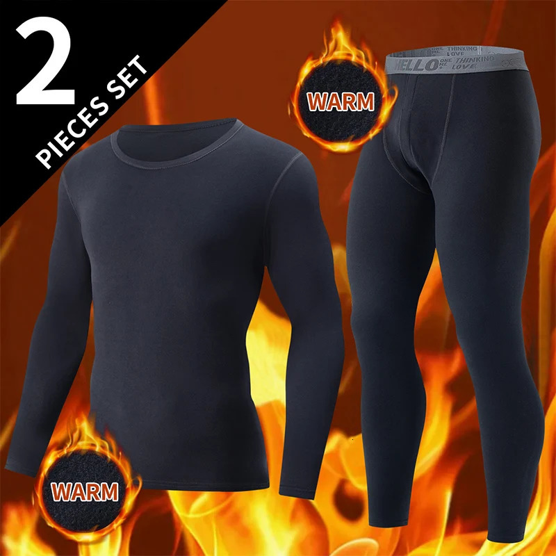 124Piece Mens Longsleeved Trousers In Autumn And Winter Thermal Underwear Casual Joker Sports Fitness Solid Color Suit 251021