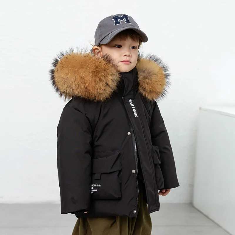 OLEKID 2025 Winter Baby Boy Down Jacket Hooded Thick Warm Down Jacket For Boys 28 Years Kids Toddler Boy Parka Outerwear CoatT251021