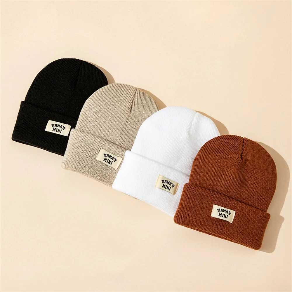 4Pcs New Kids Solid Color Warm Knitted Cap Children Autumn Winter Caps for Baby Boys Girls Brimless Hat Beanie J251021
