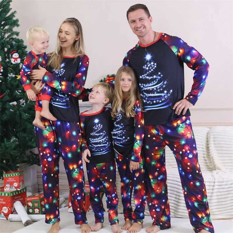 Christmas Family Matching Sets 2025 Father Mother Children Cartoon PajamasPants 2Pcs Xmas ParentChildren Homewear Clothes Suit L251021VLO6
