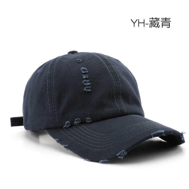 Womens Spring and Autumn Solid Color Distressed Baseball Cap Outdoor Mens Travel Personality Sun Protection Shade Baseball Cap H251020