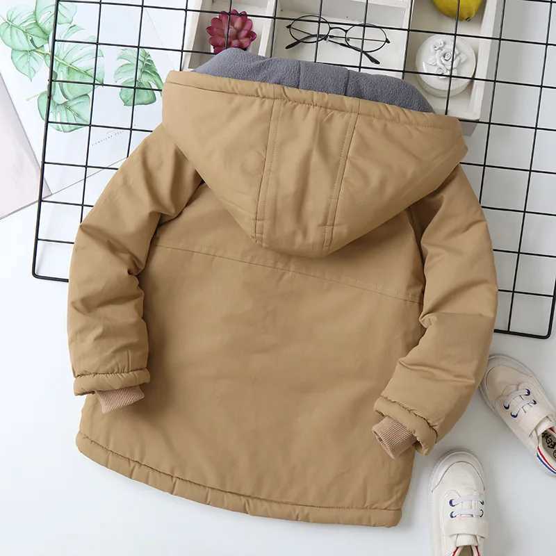 OLEKID Autumn Winter Children Jacket For Boys Hooded Plus Velvet Thicken Warm Teenage Boy Outerwear Coat 414 Year Kids ParkaT251021