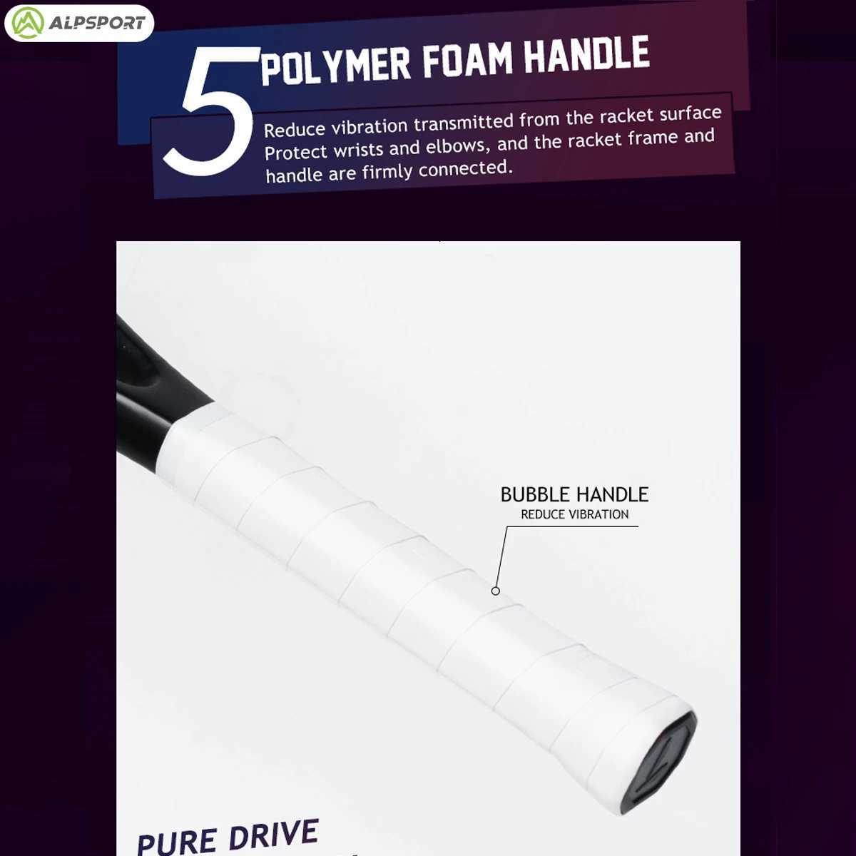 ALP 8k Racket Tennis Racket Carbon Fiber Composite Racket Professional Tennis Racket With Tennis Racket Bag Tennis Trainer W251021