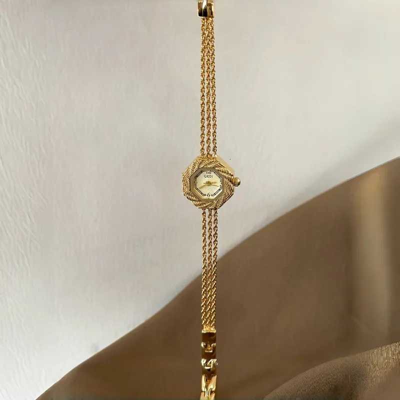 Elegant Gold Bracelet Ladies Retro Luxury Womens Quartz Fashion Ultra Thin Chain Jewelry Gift for WomenXJ251021