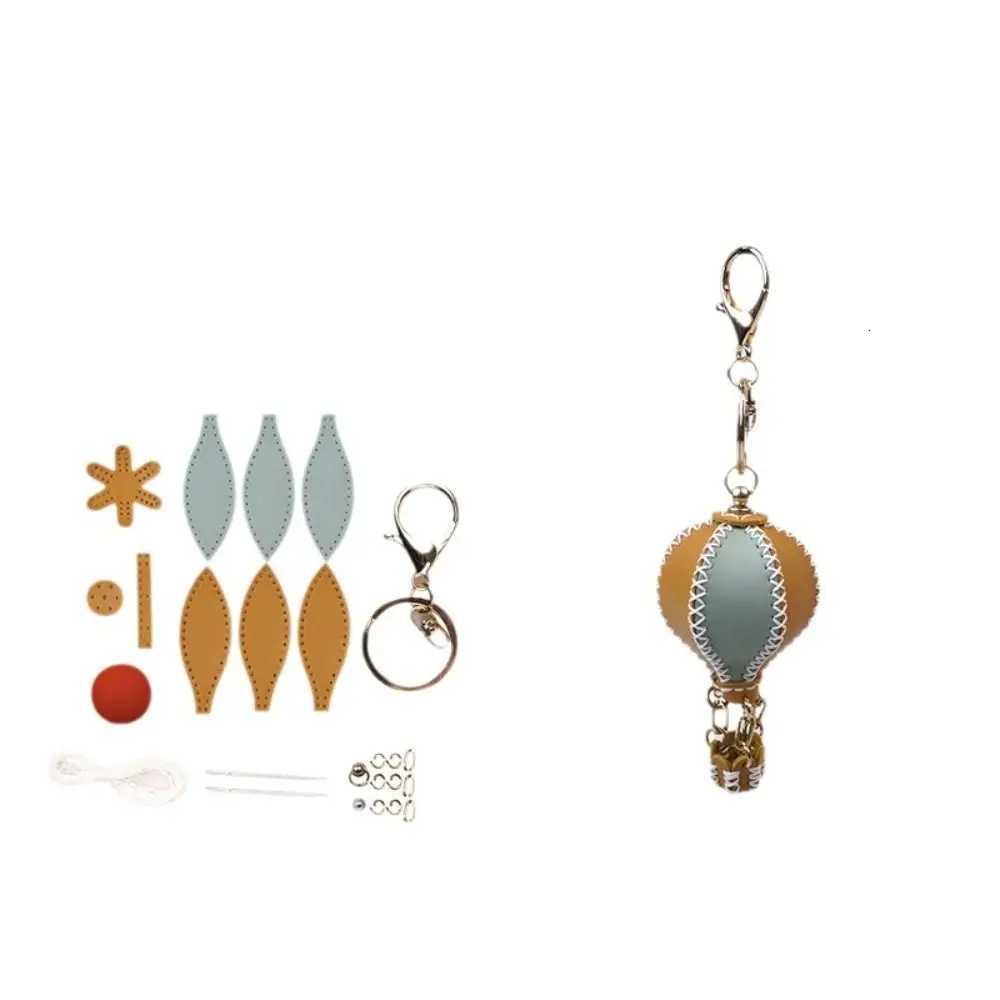 Key Holder Hot Air Balloon DIY Keychain Leather Simple Car Key Ring Pendant Versatile Keychain Lanyard Unisex W251021