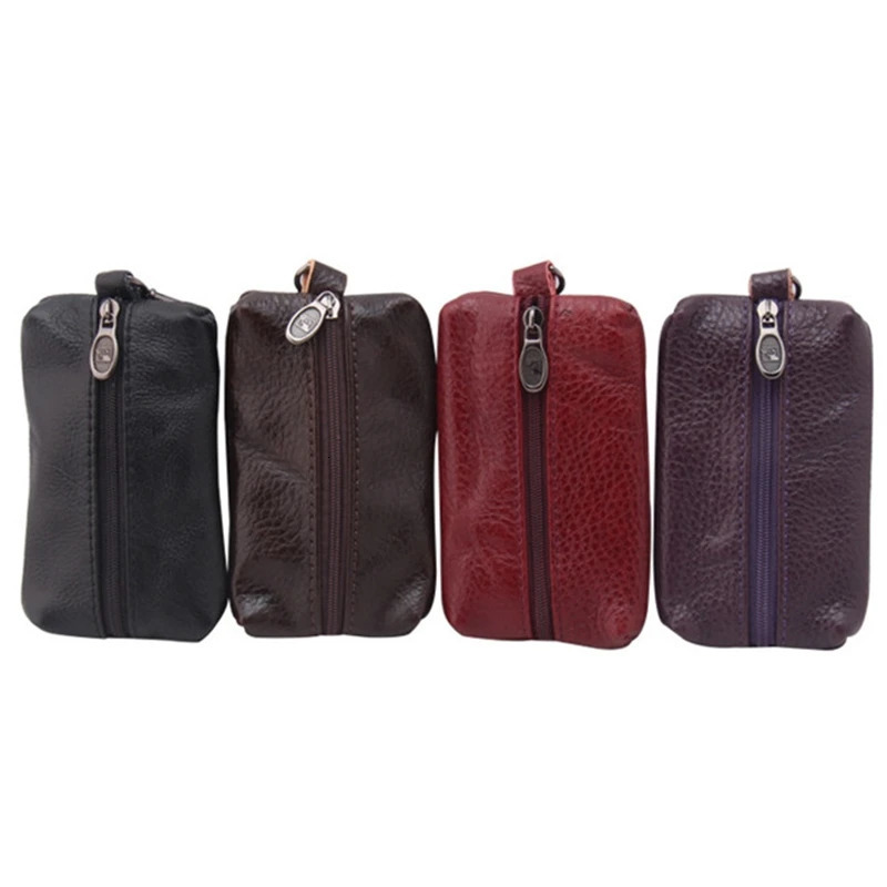 Men Car Key Case Leather Wallets Coin Purse Soft Zipper Bag Keychain Cover For Money Pocket Thin Wallets Ring Pouch Card Purse 251014