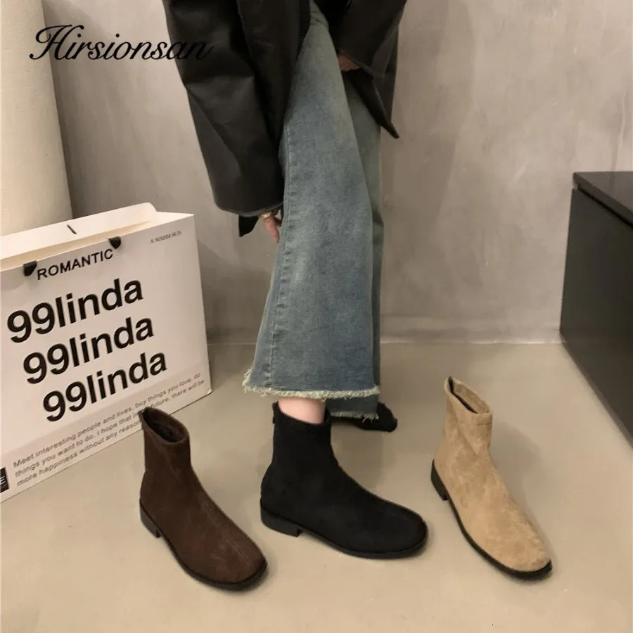 Hirsionsan Autumn Winter Women Ankle Boots Platform Zip Up Casual Shoes Retro Oxfords Female Waterproof Thick Boots Footwear 251021