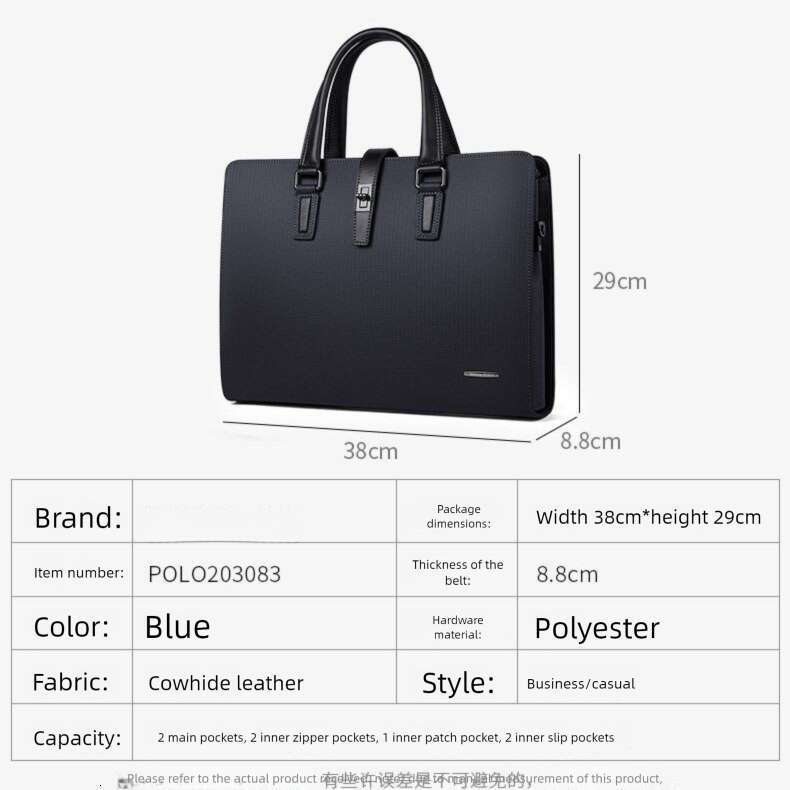 Luxury bag Briefcase Business Large Capacity Genuine Handbag Shoulder High end Leather Men s Bag