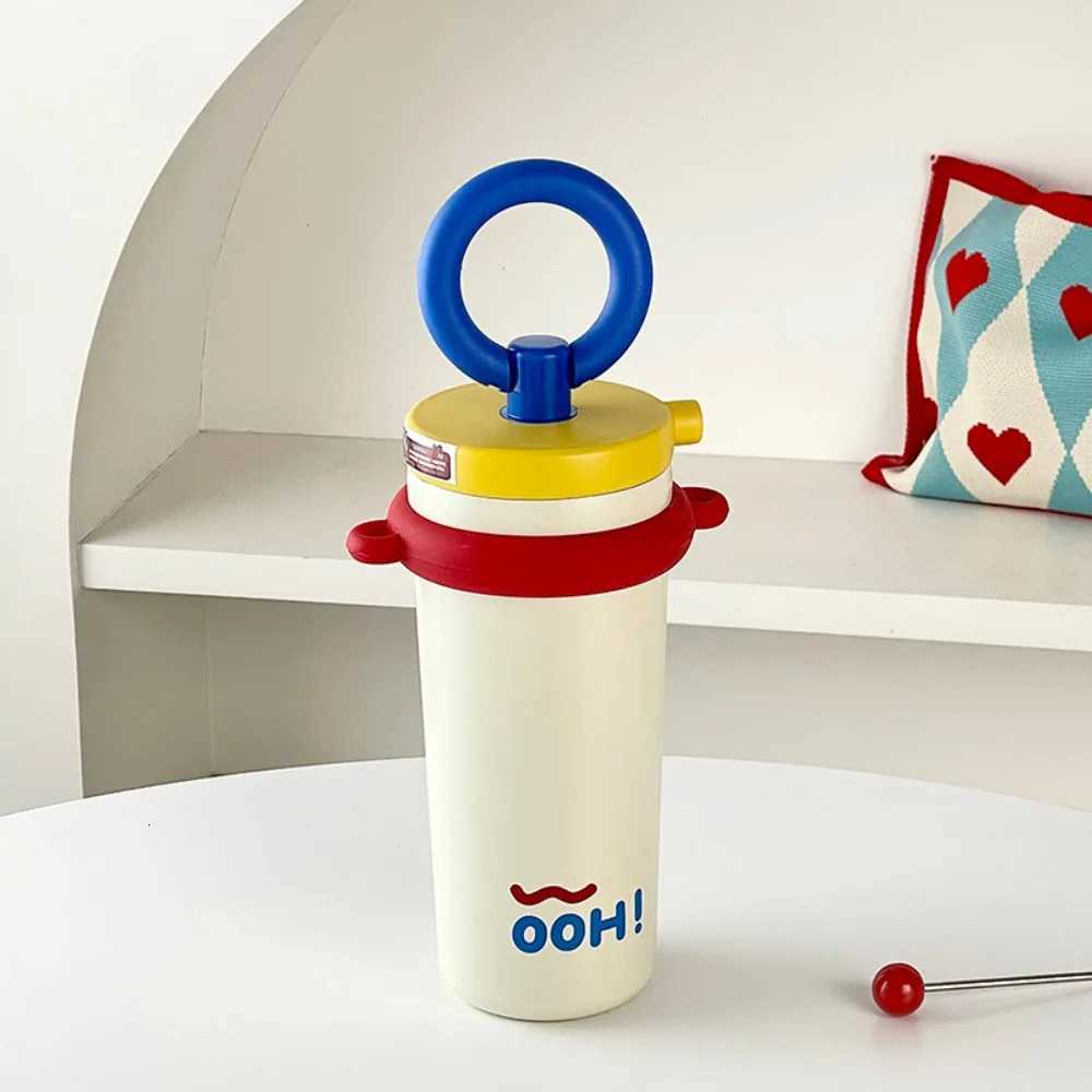 High Quality Portable Straw Cup Stainless Steel Large Capacity Water Cup with Shoder Strap Thermal Bottle Y251021