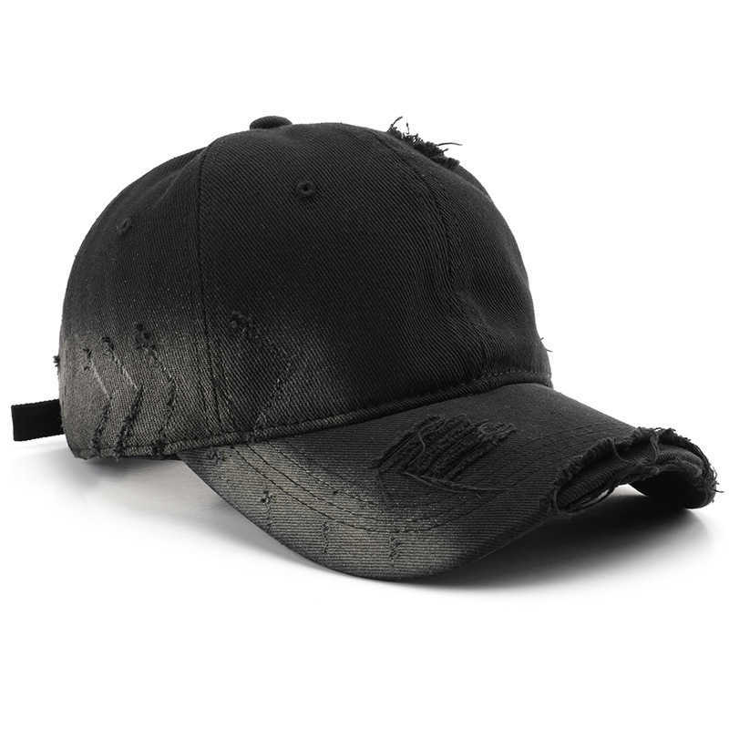 Style Personality Women Spring and Autumn Fashion Stonewashed Distressed Baseball Cap Outdoor Men Travel Sun Protection Baseball Cap H251020