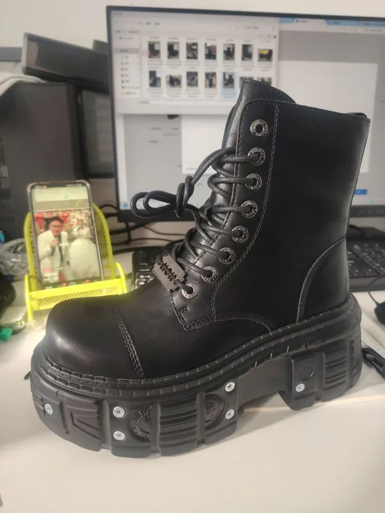 Leather Heightened 10cm Thicksoled Mens Hightop British Style 2025 Trendy Mens Boots251020