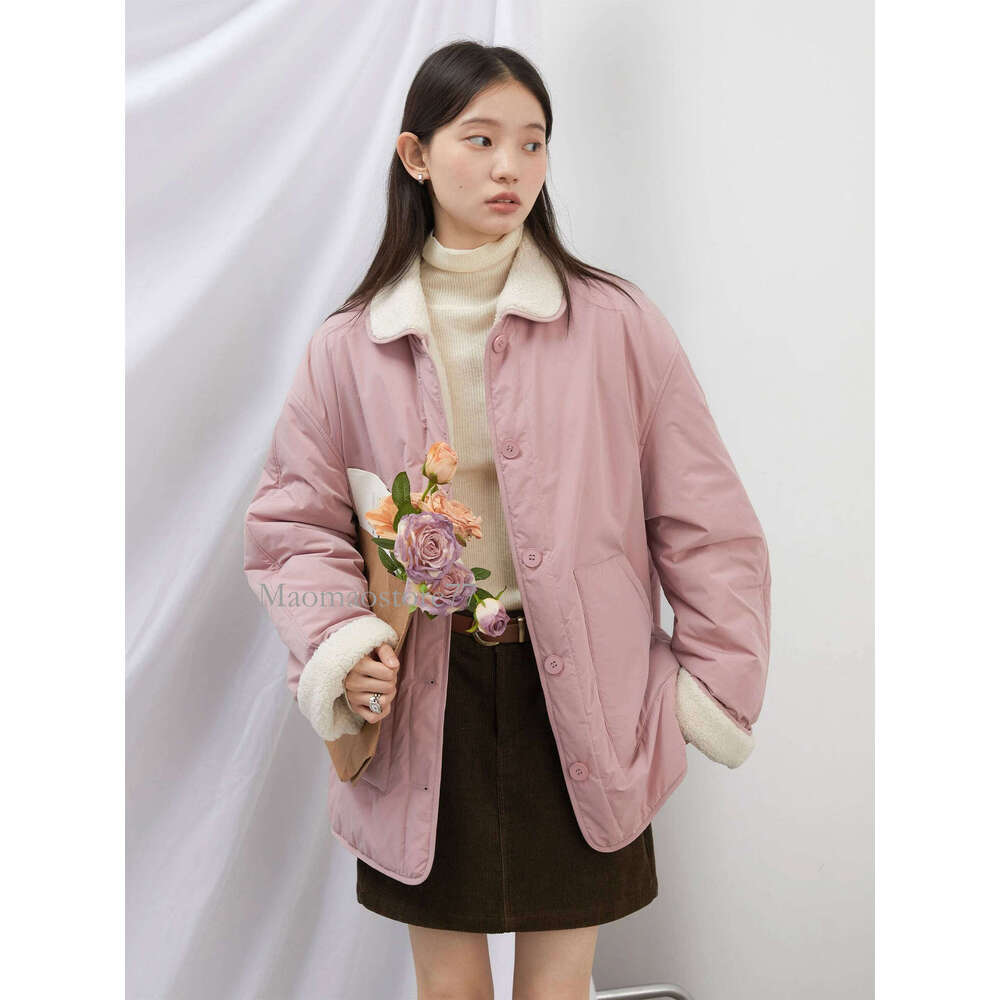 New Korean Women Parkas Single Breasted Loose Casual Thick Female Jacket Reversible Coat Winter 2025 Goose coat women
