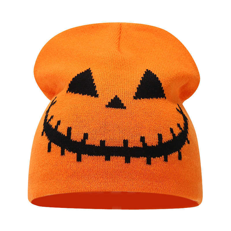 Autumn Winter New Halloween Pumpkin Skull Jacquard Knitted Pullover Hat Funny Festival Hat Warm Knitted Hat H251020