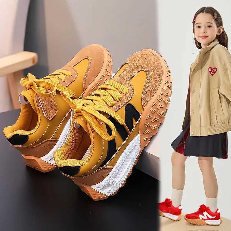 KidsCasual Shoes 2025 Sneakers PU Spring Shoes for Children Antislip Breathable Thick Bottom Red Yellow Shoes Size 2637 C251021