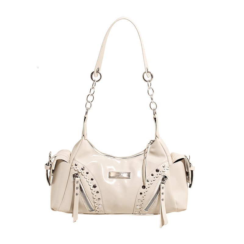 Autumn And Winter New Retro Style Designer Bag Women's Armpit Bag New Fashion Rivet Decoration Y2K Spicy Girl Luxury Handbag Women's Shoulde