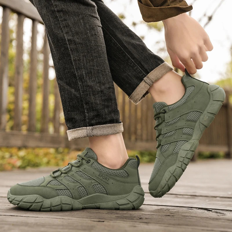 Running Shoes Mens Comfortable Thick Soled Shoes Lace Up Vulcanized Shoes Green Casual Sports Zapatillas Di Marca 251017