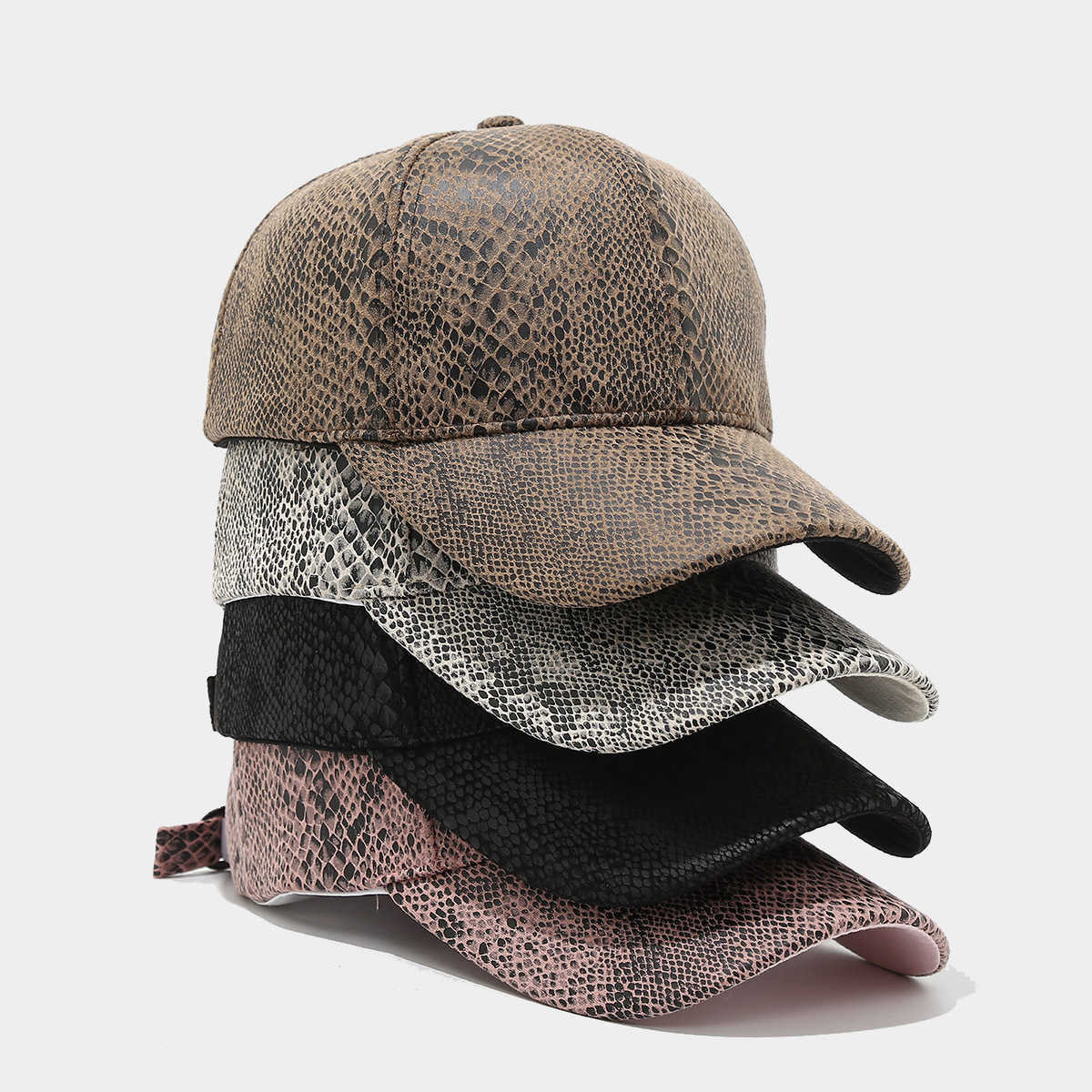 New Snake Pattern Baseball Cap for Men and Women Street Fashion Personality Duckbill Cap Spring and Summer Casual Sun Hat H251020