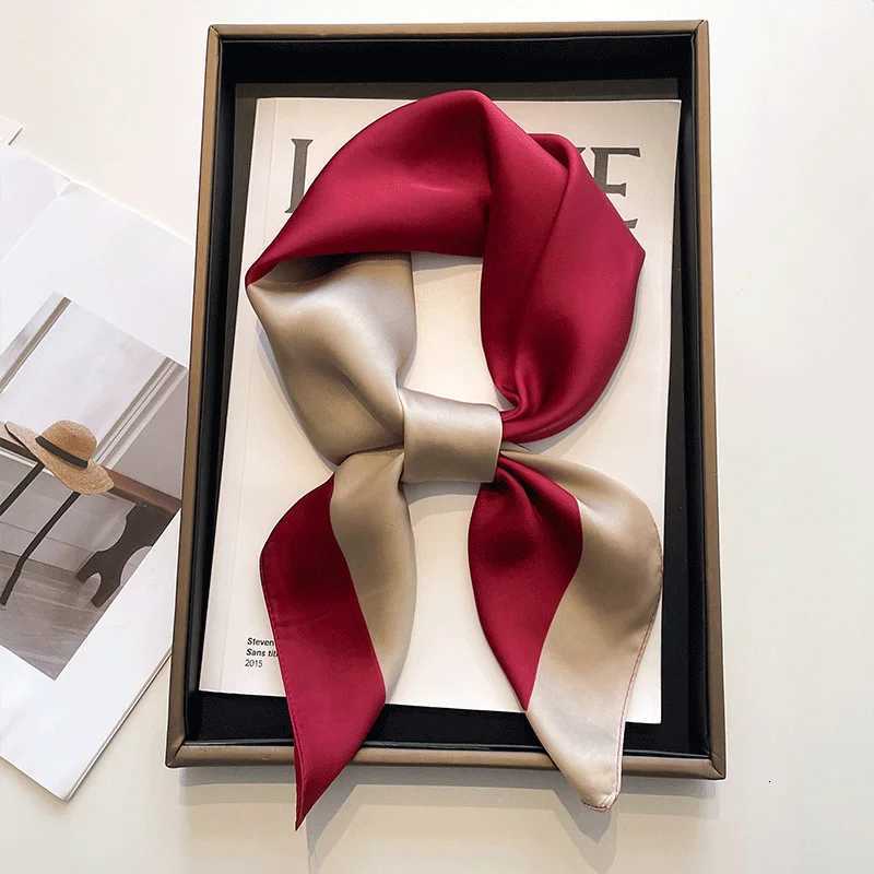 Luxury 70cm Silk Scarf Wen Fashion Silk Satin Neckerchi Fa Hair Ties band Hair Ornament Fa Bandana Bag ScarvesW251021