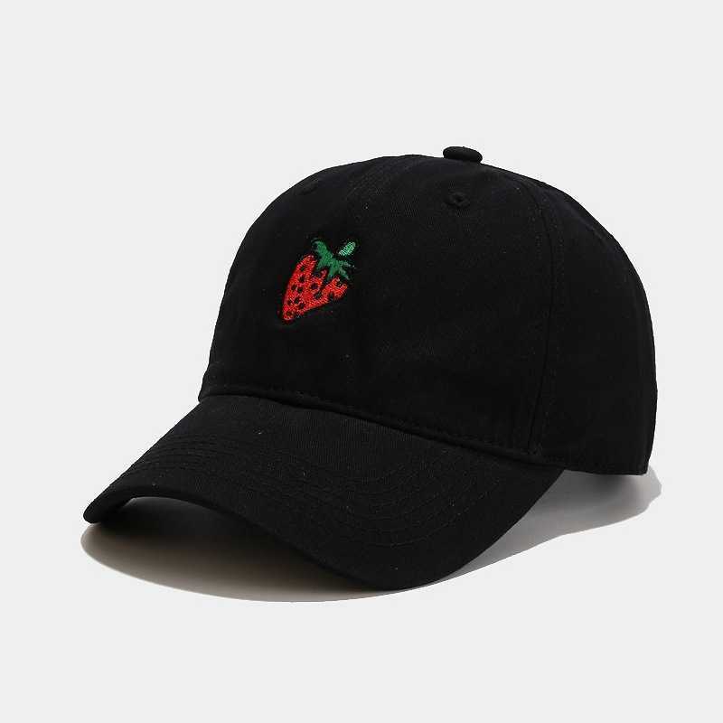 Hat Female Small Fresh Baseball Cap Cartoon Fruit Strawberry Embroidered Duck Tongue Hat Male Sun Visor Hat with Curved Brim H251020