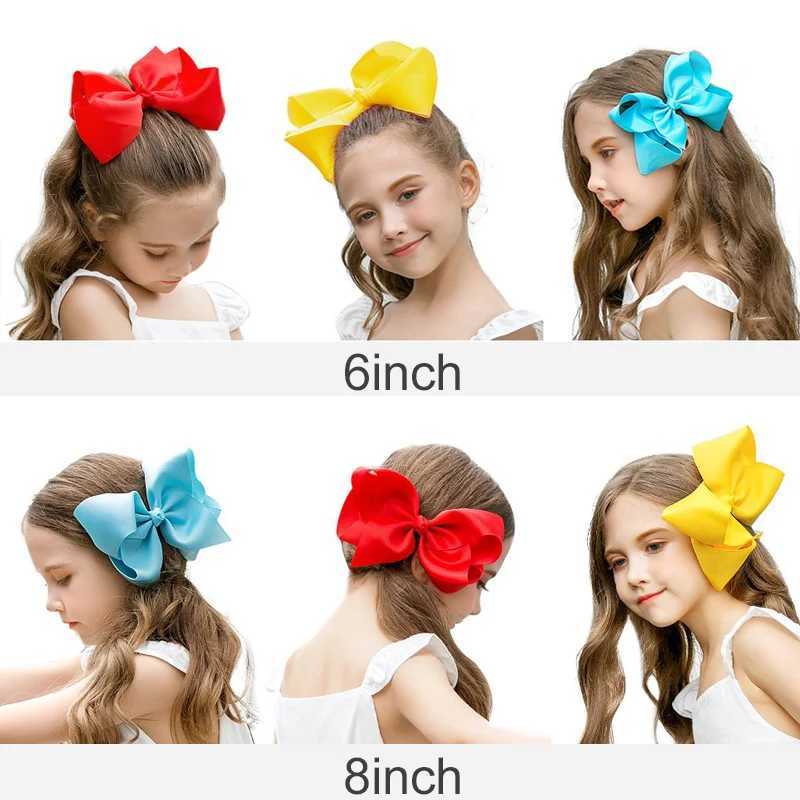 3468 inch Colorful Grosgrain Ribbon Hair Bows Clips For Baby Girls Handmade Hairpins Barrettes Headwear Kids Hair AccessoriesW254021