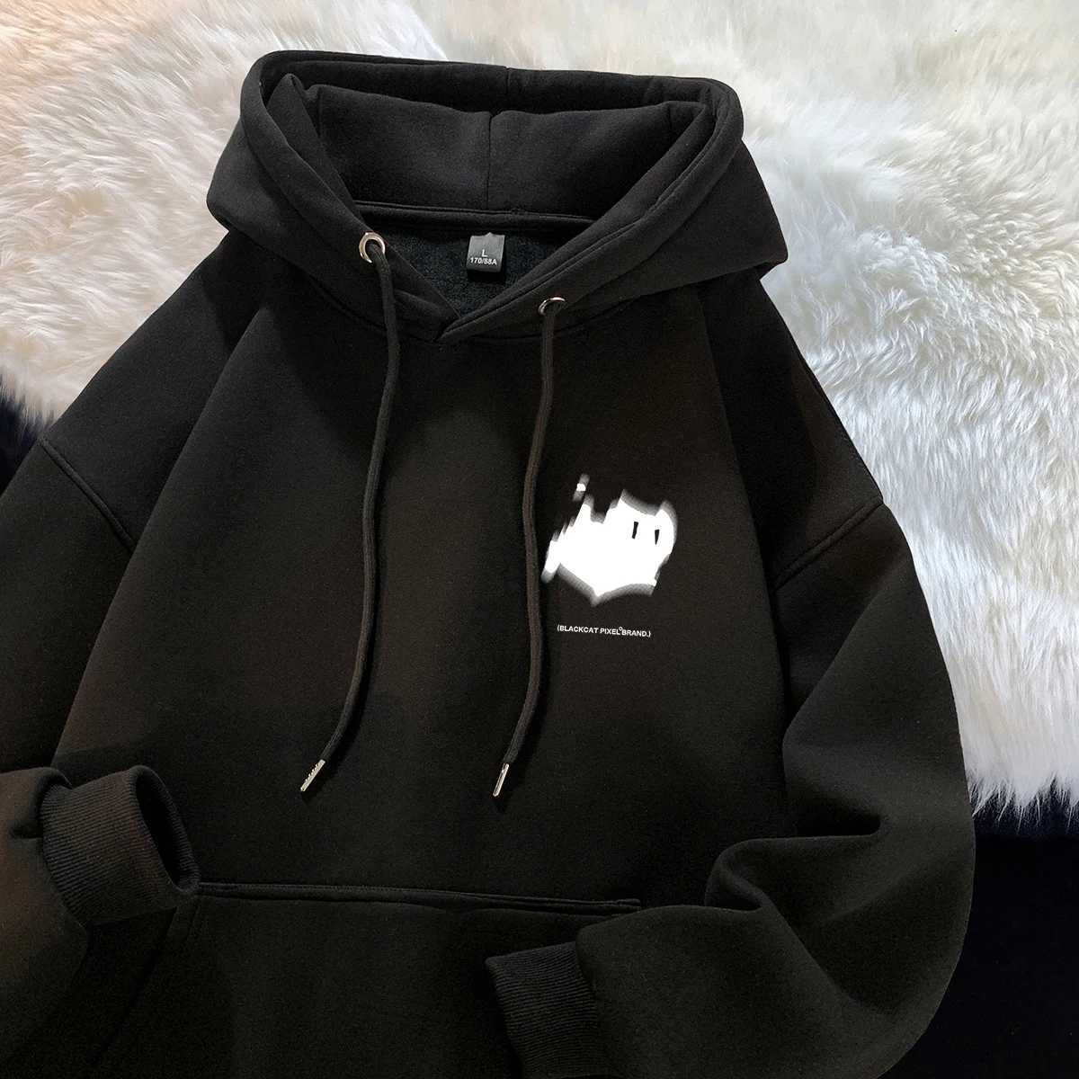 Hoodie mens trendy brand versatile Hong Kong style high street American printed top autumn and winter coat W251021