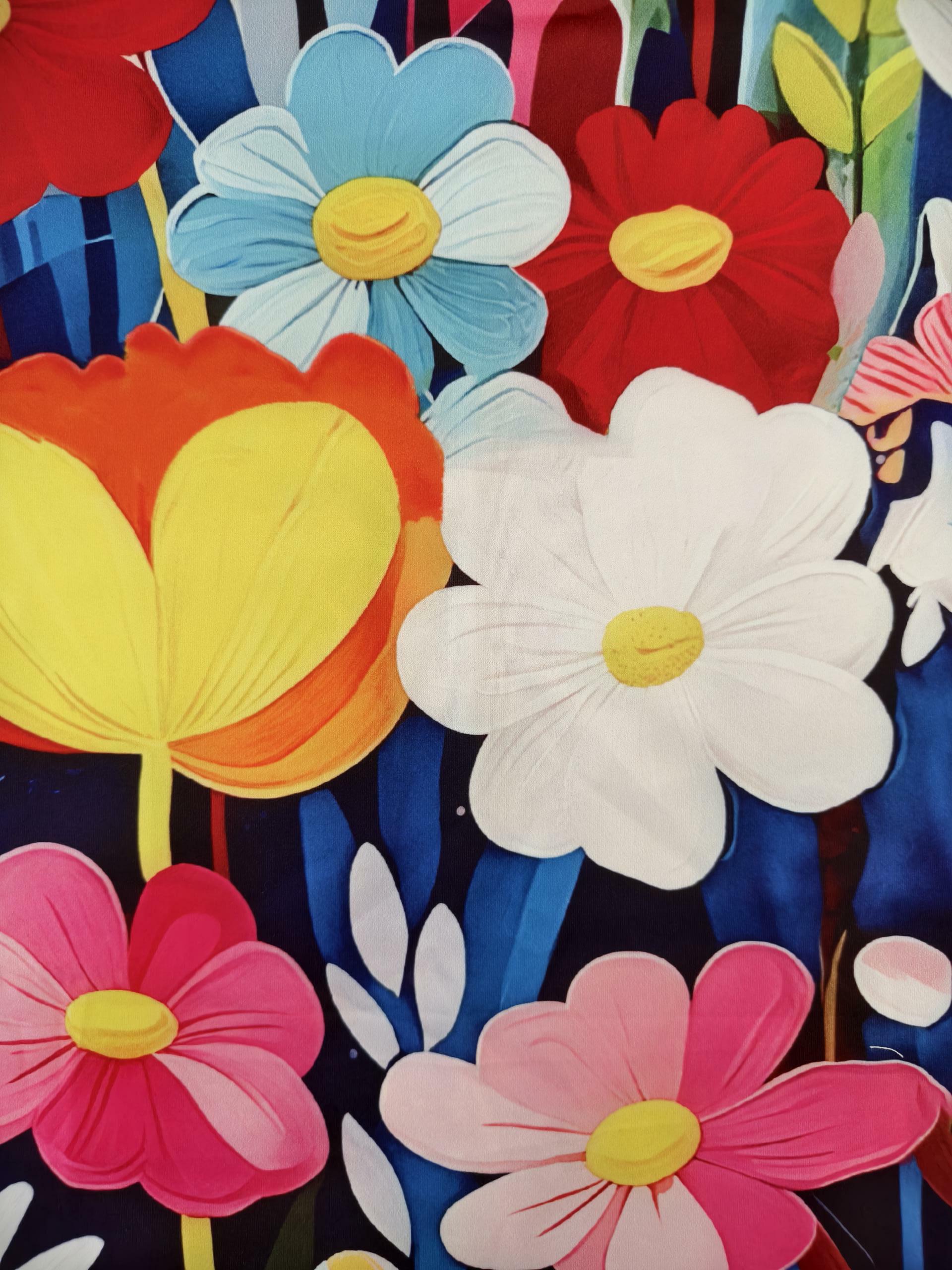 Women's Autumn New Floral Printed V-Neck Long Sleeve Maxi Dress, Milk Silk Casual Versatile Outdoor Travel Women's Dress (S-XXL, Floral)-CF5