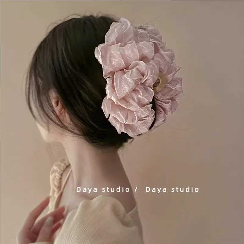 Elegant Fabric Large Bubble Hair Clip for Womans Sense of luxury Ponytail Shark Clip Fashion Girl Hair Clamp Hair AccessoriW254021