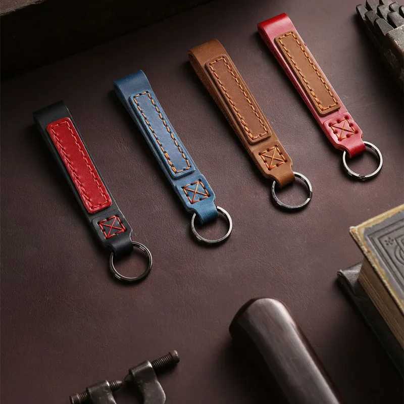 Fashion Real Leather Keychain Business Gift Leather Key Chain Car Auto Key Strap Waist Wallet KeyChains Keyring Keyholde W251021