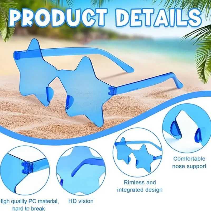 19Pcs Star Sunglasses Colorful Star Glasses Transparent Candy Color Sunglass Men Women Photo Props Birthday Party Cosplay J251114