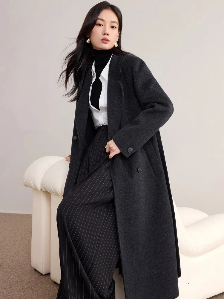 SENTUBILA Womens Long Doublesided Woolen Coats Winter Loose Sleeve Jackets Fashion Overcoats Office Lady W54OA8782 251013