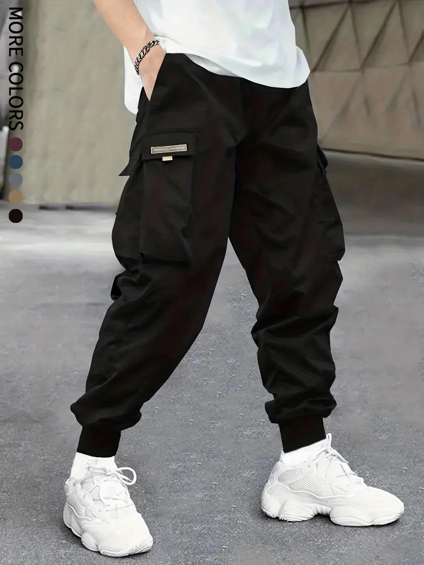 Mens Cargo Pants Casual Sporty Outdoor Large Pockets Lightweight Legging Cropped Slacks 06B 251017