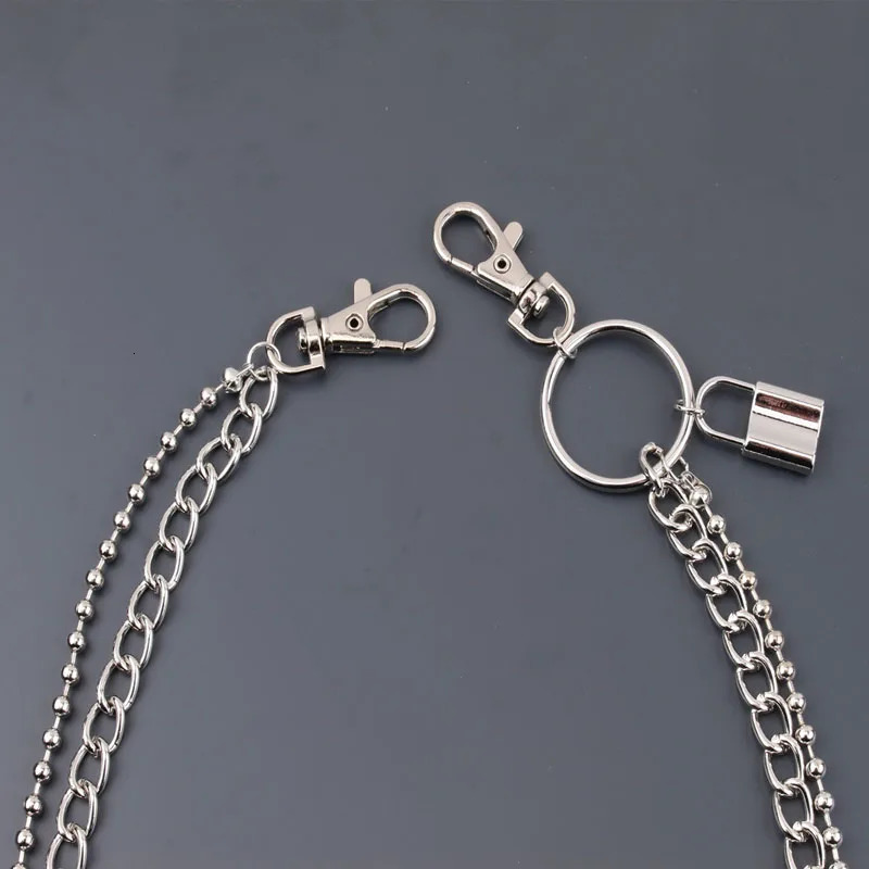 Punk Steet Keychains Trouser Chain Women Men Lock Star pendant Accessories Choice Rock Goth Waist Belt Chain On Jeans Jewerly 251021