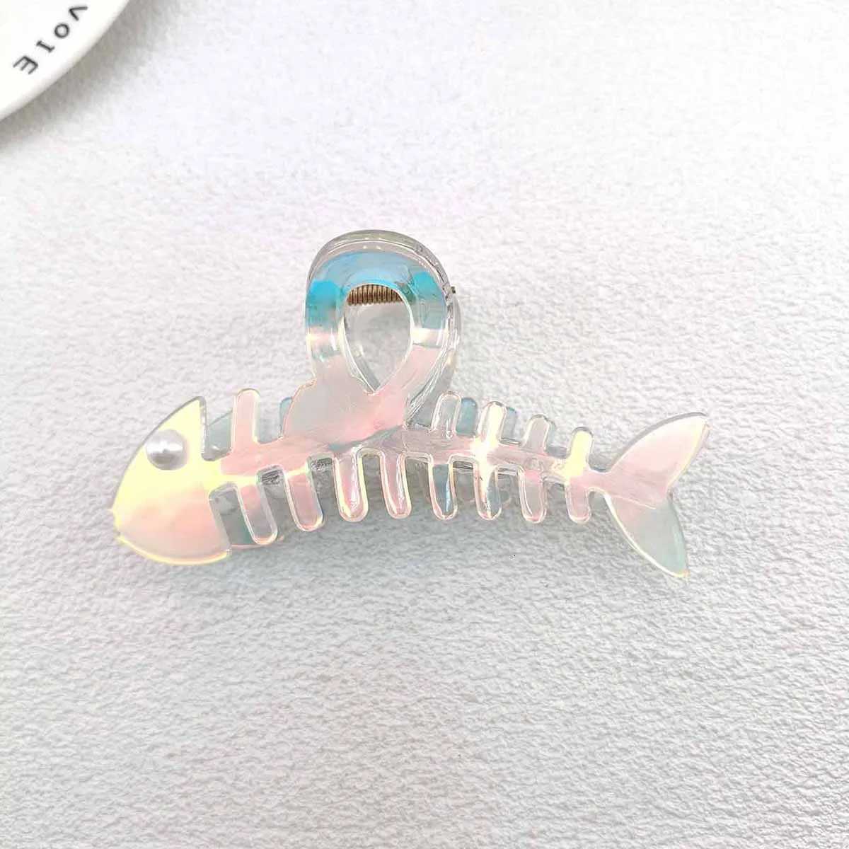 Y2K Colorful Fishbone Hair Claw Creative Personality Shark Clips Fish Barb PVC Crab Hair Clip Hair Accessories for WomenW254021