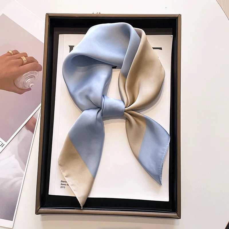 Luxury 70cm Silk Scarf Wen Fashion Silk Satin Neckerchi Fa Hair Ties band Hair Ornament Fa Bandana Bag ScarvesW251021