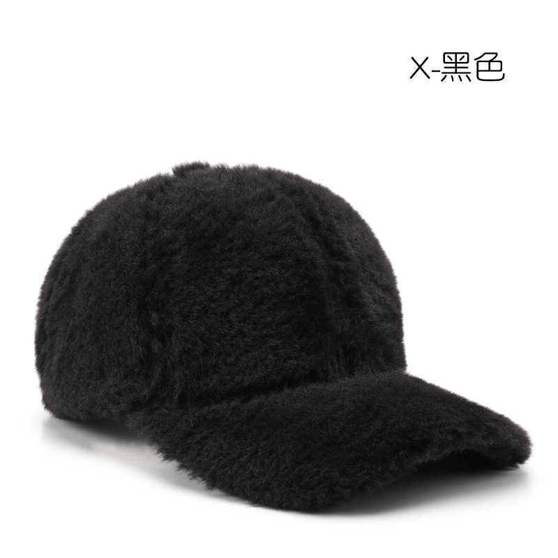 Womens Hat Autumn Winter Personality Solid Color Plush Baseball Cap Outdoor Mens Travel Warm Coldproof Duckbill Cap H251020