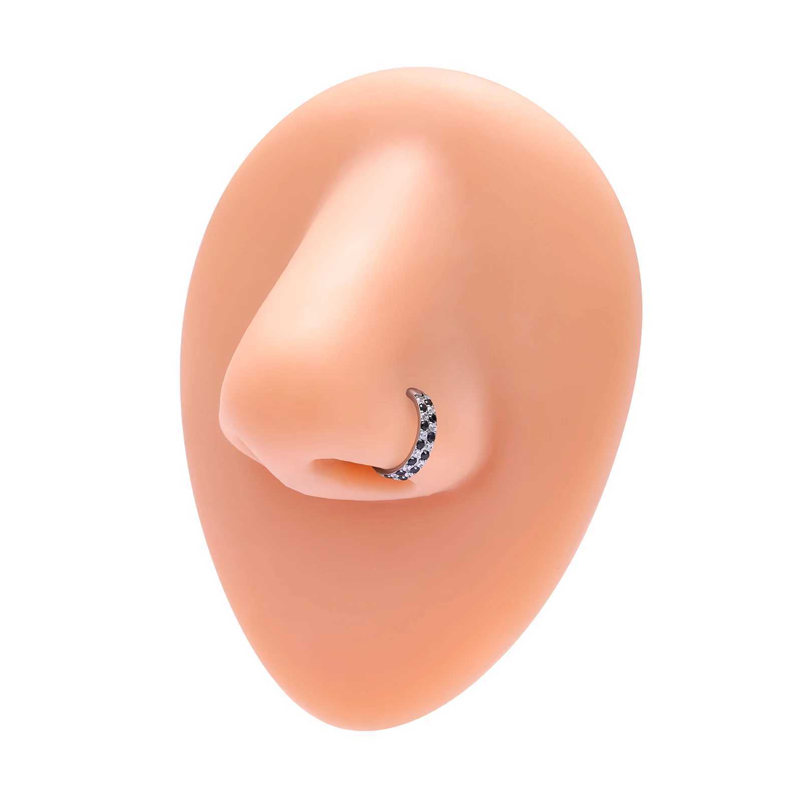 ASTM F136 G23 Titanium sal Ring Piercing Body Jewelry Hoop Earring 16G Lip Ring Hinge Clicker Open Diaphragm J251021