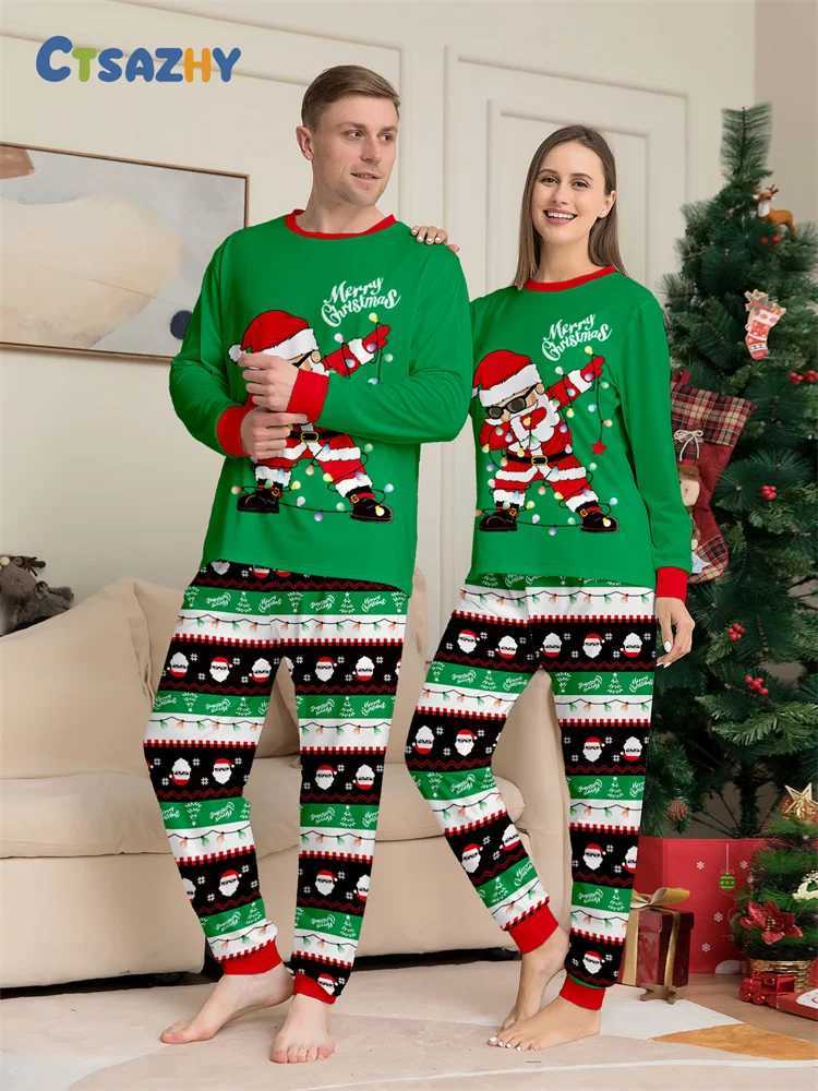 Christmas Family Matching Outfits Mom Dad Kids 2 Pieces Pajamas Set Baby Casual Loose Sleepwear Xmas Family Look Pyjamas L251021ZXMN