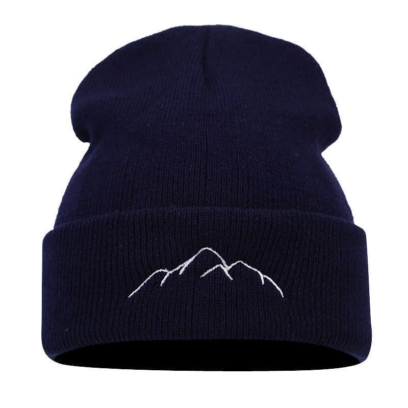 Mountain Peak Embroidery Pullover Hat Trendy Outdoor Fashion Personality Warm Cold Hat Unisex Hat H251020