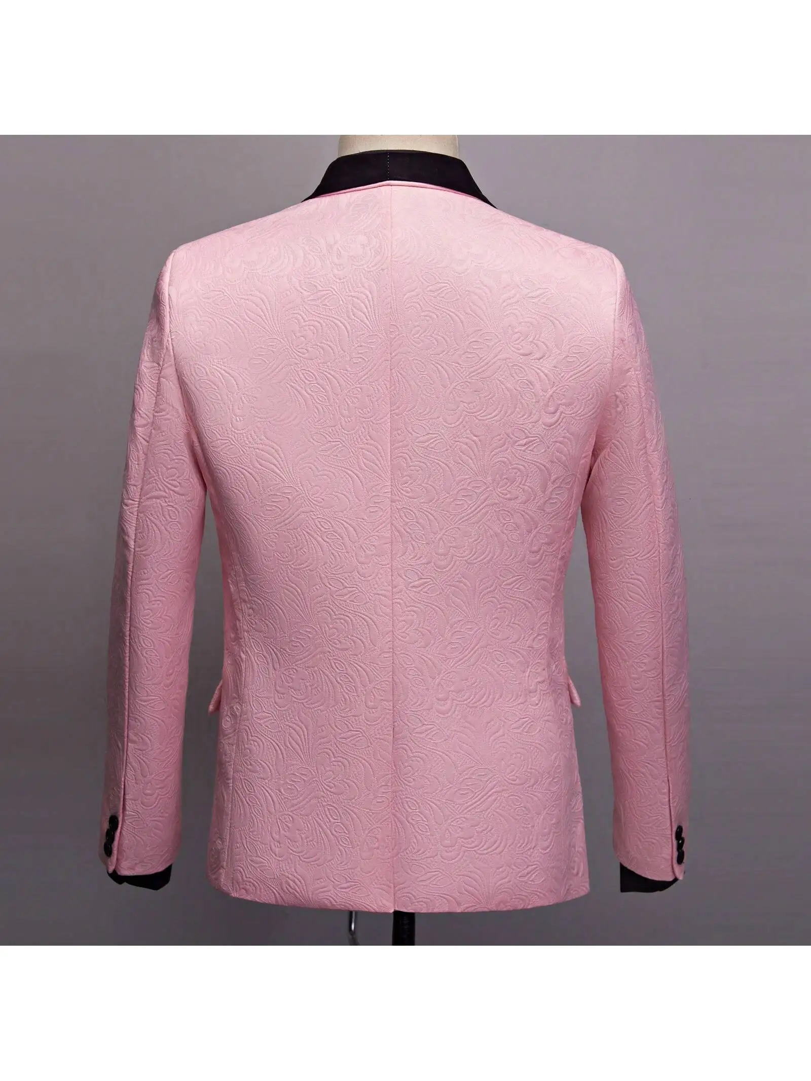 Mens 3 Piece Floral Tuxedo Jacquard Slim Suit Set Paisley Blazer Vest And Pants For Prom Wedding 251021