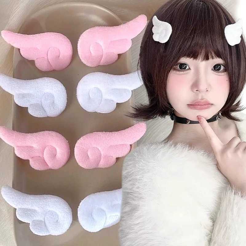 Y2K Sweet Cute Angel Wing Plush Hairpin Children Girls Hair Clip Accessories Barrettes Hairgrip Headdress Headwear OrnamentsW254021