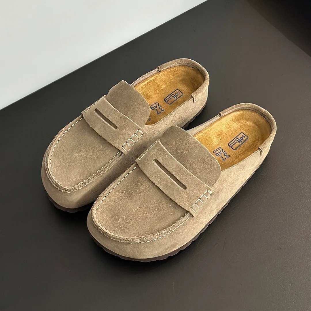 Naples Slippers Clogs loafers Wrapped Sandals Clog Cork Flat High Quality Fashion Winter Summer Shoes Leather Slide Women Men Beach Slippers