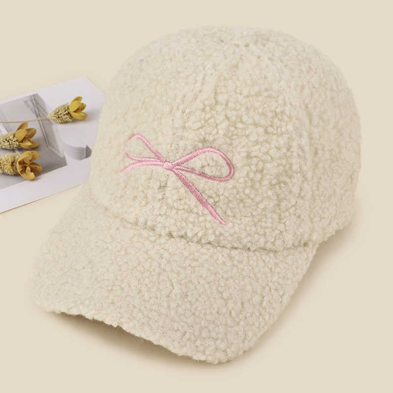 Lamb Wool Hat for Men and Women Simple Letter Design Autumn and Winter Fashion Casual Versatile Plush Baseball Cap Trendy H251020